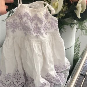 Baby gap summer dress with lavender embroidery